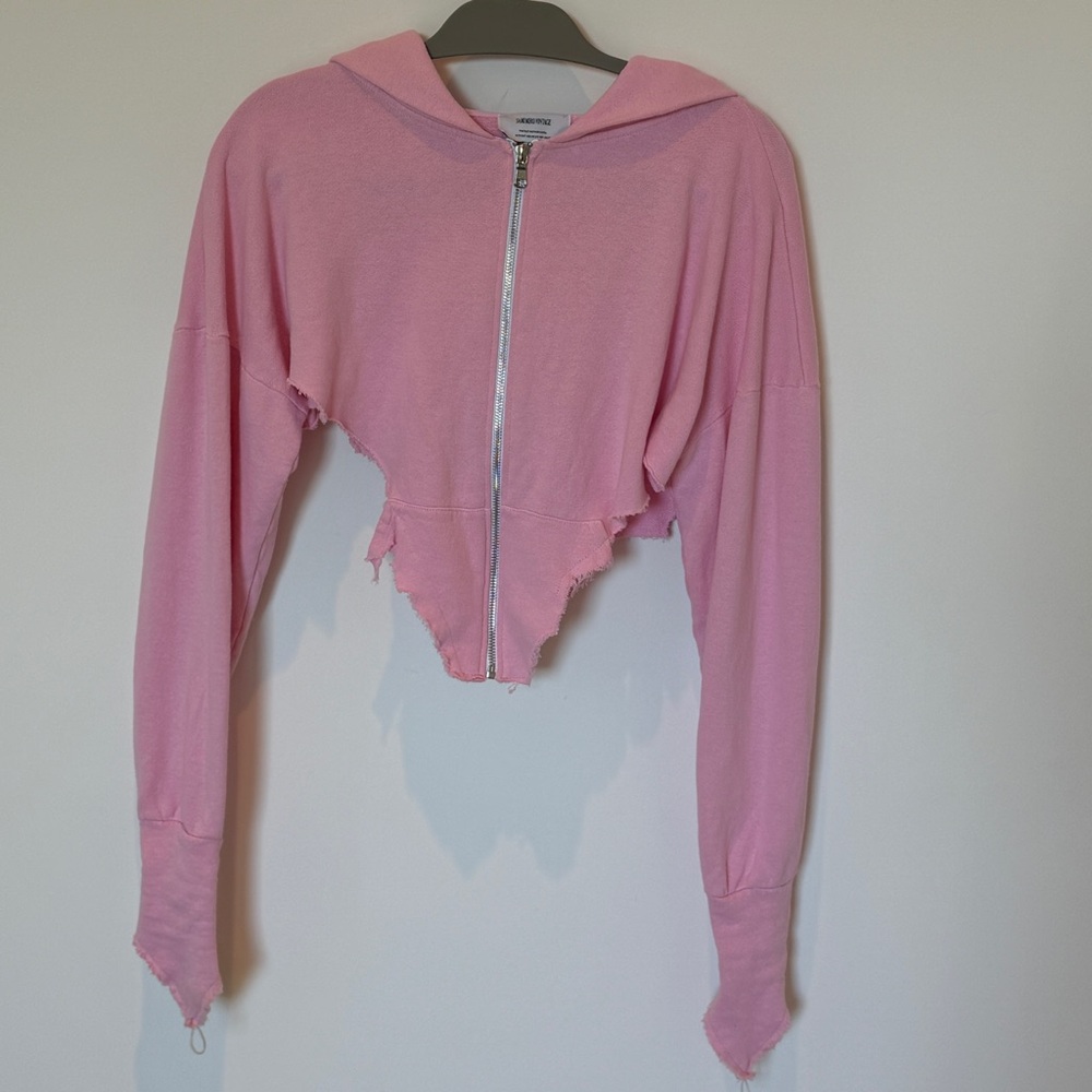 Sami Miro Vintage Pink Cropped Hoodie - Picture 2 of 7